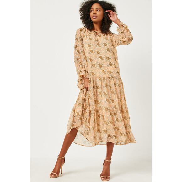 Hayden Dresses & Skirts - HAYDEN Floral Paisley Midi Dress Boho Cottagecore Ruffle Long Sleeve | Large
